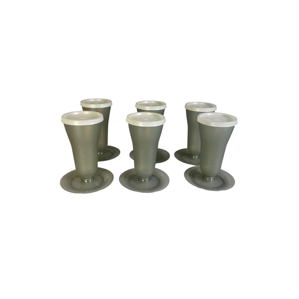 Vintage Tupperware Gray Dessert Parfait Cups Quantity: 6